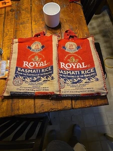 Royal Basmati Reis Sackleinenbeutel mit Reißverschluss (2 Stück) ohne Reis - Bild 1 von 4