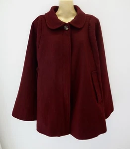 GORGEOUS BERRY-RED WOOL CAPE JACKET FOR ANY OCCASION sz16 WORN ONCE!!! - Picture 1 of 2