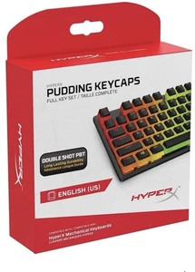 HyperX Pudding Keycaps – Vollständiger Tastensatz – Schwarz– English US Lay... - Afbeelding 1 van 4