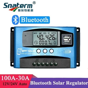 40A 100A MPPT Solar Charge Controller APP Bluetooth LCD Display 12V/24V Dual USB - Picture 1 of 8