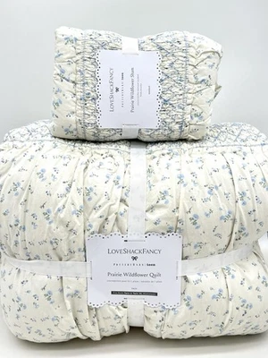 Pottery Barn~ LoveShackFancy Prairie Wildflower Quilt~Twin + 1 Standard Sham NEW - Image 1 of 2