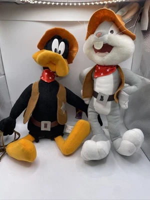 Lucas Pato & Bugs Bunny Plushes 2003, Looney Tunes Vaqueros ¡Nuevo con etiquetas! 17"" Foto 1 de 4