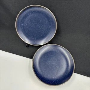Mikasa Julianna Blue (4) 8 3/8” Salad Plates Coupe Gourmet Basics Stoneware - Picture 1 of 19