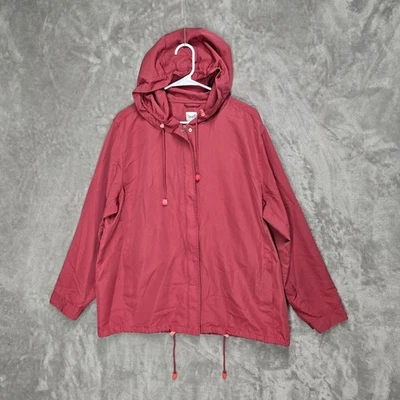 Jaqueta IZOD Feminina XL com Capuz Rosa Leve Casual Outerwear Athleisure - Imagem 1 de 4