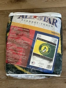 Vintage Oakland A’s All-Star Blanket Throw Made In America 60 X 50“ Biederlack - Picture 1 of 4