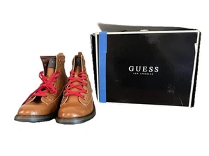 Guess Leather Boots Shoes Ruskin Brown Mens Ankle Size 10M New - Picture 1 of 7