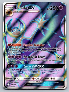 Lunala GX (Full Art) Ultra Rare Holo SM Base Set 141/149 LP Pokémon TCG - Picture 1 of 2