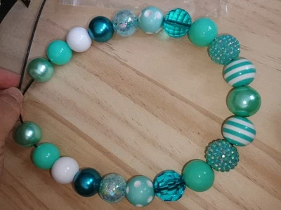 Custom Dog Necklace - Pink Chunky Bead Pet Jewelry - Personalized with Name  - Image 1 of 2