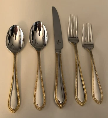 * WATERFORD - POWERSCOURT GOLD - TU ELIGES - Cubiertos de acero inoxidable * COMO NUEVO * Foto 1 de 4