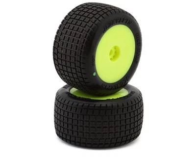 JConcepts Mini-B/T Dirt Trac Mini Pre-Mounted Rear Tires (Yellow) (2) - Image 1 of 4