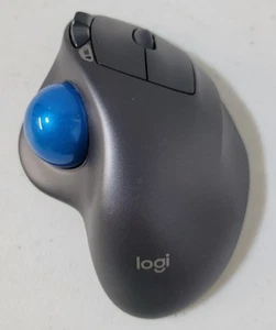 Logitech M570 Wireless Trackball Ergo Mouse Blue Ball Windows Unifying Dongle - Afbeelding 1 van 3