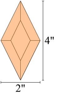 2x4 Diamond Bevels - Box of 30 - PEACH - Picture 1 of 1