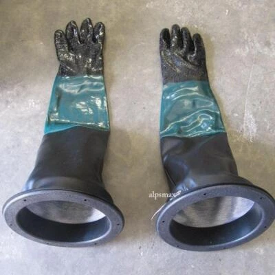 1 par de guantes de trabajo de alta resistencia con soportes para chorro de arena gabinete de chorro de arena nuevo Foto 1 de 4
