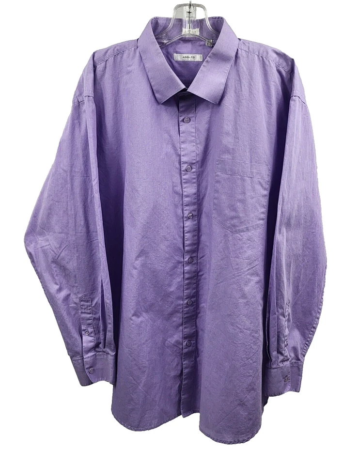 Camisa de vestir Adolfo púrpura manga larga para hombre grande 3XL 19/19/1/2 34/35 Foto 1 de 4