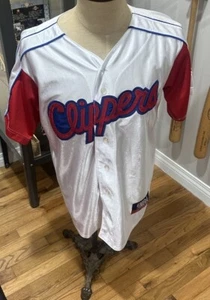 Vintage Los Angeles Clippers LA NBA Baseball Majestic Jersey Mens L - Picture 1 of 8