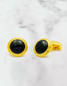 Tateossian Bullseye Onyx Gold Plated Manschettenknöpfe - Bild 1 von 1