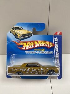 Hot wheels Lincoln Continental ‘64 Gold Short Card Japanese Sealed P7965 JDM