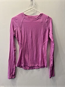 NICE! Lululemon Sz 6 Long-Sleeve Crewneck Base Layer in Dahlia Mauve - Picture 1 of 4