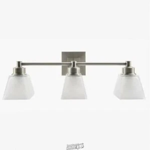 Norwell Matthew Aluminum 3-Light Triple Sconce Brush Nickel Wall Sconce Silver - Picture 1 of 2