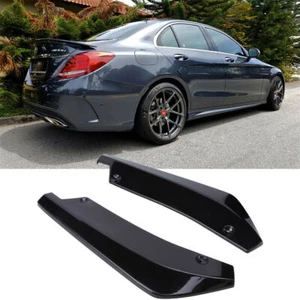 For Mercedes-Benz W205 W204 W203 Rear Bumper Lip Splitter Diffuser Gloss Black - Picture 1 of 7