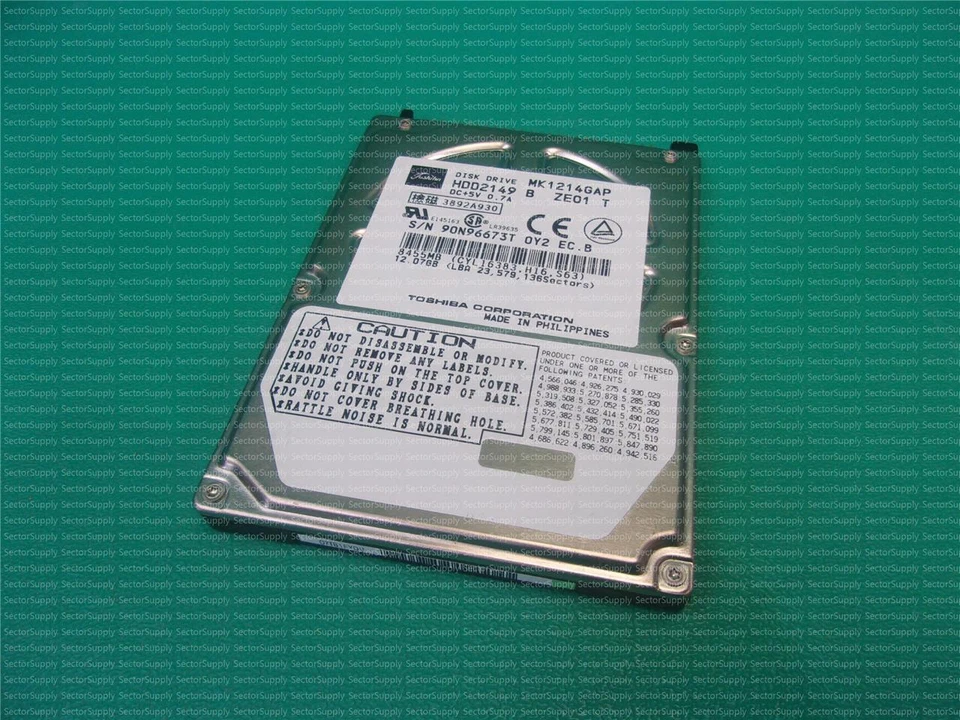 12.07GB DISK DRIVE, HDD2149   TOSHIBA AMERICA MK1214GAP    - Image 1 of 1