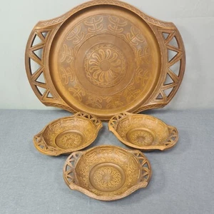 Mid Century Modern MCM Desco Tray w/ Bowls Per Alimenti Made in Italy 4 Pieces - Picture 1 of 12