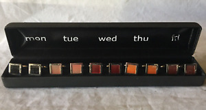 Vintage Silver Tone Cufflinks 5 Pairs For Work Weekdays Mon/Tue/Wed/Thu/Fri