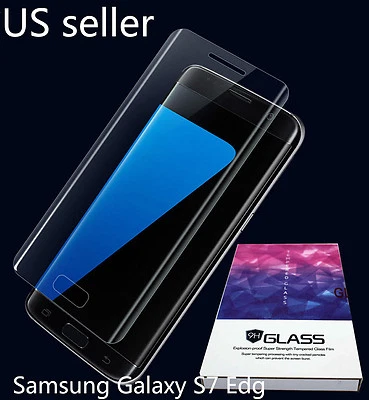 Protector de pantalla de vidrio templado cubierta completa transparente curvado para SAMSUNG GALAXY S7 EDGE Foto 1 de 4