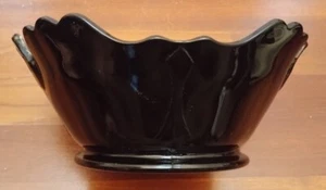 Mt Pleasant Depression Era BLACK Amethyst Glass Center Piece BOWL, L E Smith Co - Picture 1 of 5