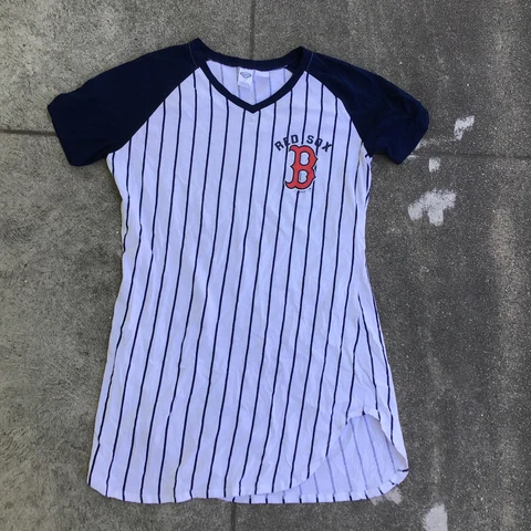 Women's Boston Red Sox Medium Pajama Dress Navy/White Concept Sports Cover