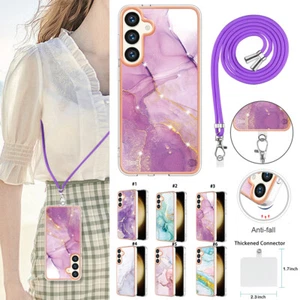 For Samsung Galaxy A56 A36 A26 A55 A16 A06 Shockproof Soft Phone Case W/ Lanyard - Picture 1 of 43
