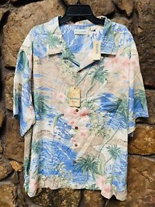Caribbean Silk Blend Tropical S/S Hawaiian Camp Shirt Big&Tall Sz NWT ST5WC451B