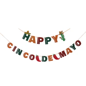 Party Decoration Latte Cinco Mayo Fiesta Banner Carnival Bunting Outdoor - Picture 1 of 12