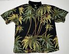 Tommy Bahama Men?S Size Xl Palm Tree Polo Shirt 100% Silk Short Sleeve Euc