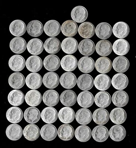 Roosevelt Dime Roll (1946-64) 90% Silver (50 Dimes) Lot C45 - Picture 1 of 3