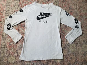 Nike Air Jordan Jump Man Long Sleeve White/Black T-Shirt-Size Youth L (12/13) - Picture 1 of 11