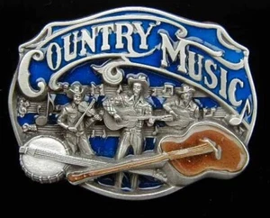 COUNTRY MUSIC BELT BUCKLE SISKIYOU PEWTER & ENAMEL NEW - Picture 1 of 2