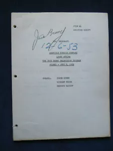 ORIGINAL SCRIPT for THE JACK BENNY SHOW - SIGNED by JACK BENNY - wi IRENE DUNNE - Picture 1 of 8