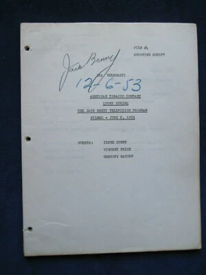 ORIGINAL SCRIPT for THE JACK BENNY SHOW - SIGNED by JACK BENNY - wi IRENE DUNNE - Image 1 of 4