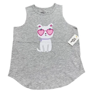 Rumi & Ryder Girls Size L (12-14) Heather Gray Puppy Round Hem Tank Top -  NWT - Picture 1 of 6