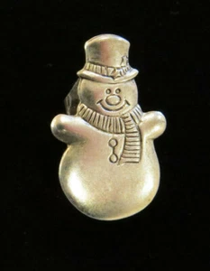 Frosty the Snowman Tie Tack Pin Matte Silver Ox Winter Snow Christmas Holiday - Picture 1 of 12