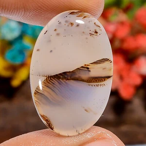 Natural Montana Agate Oval Shape Cabochon Loose Gemstone 18 Ct 25X16X3 mm - Picture 1 of 2