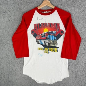 Vintage 1980’s Alabama Band Concert T-Shirt Medium Double Sided Autographed - Bild 1 von 9