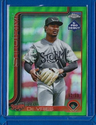 Leo De Vries /99 Green Refractor 2025 Topps Pro Debut Chrome #PDC-17 FREE SHIP!! - Image 1 of 2