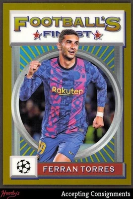2021-22 Finest Flashbacks UEFA Champions Gold Refractor #163 Ferran Torres 20/50 - Image 1 of 2