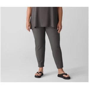 Pantalones al tobillo Eileen Fisher talla grande 1X elásticos crepé pierna ajustada gris silencioso de lujo  - Imagen 1 de 6