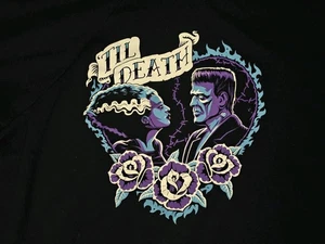 Universal Monsters 'Til Death Frankenstein & Bride Hoodie - Full Zip Up - Size 5 - Bild 1 von 9
