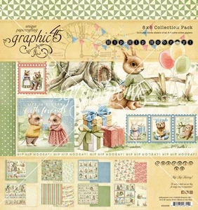 Graphic 45 Collection Pack 8"X8"-Hip Hip Hooray - Picture 1 of 1