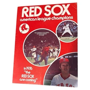 1975 Boston Red Sox AL Champs-1976 Schedule Lynn Fisk Yaz Fenway Duran Crochet - Picture 1 of 3