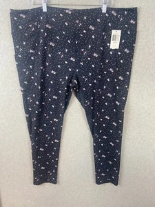Vera Bradley Leggings Womens Plus 3X Blue Ditsy Floral Stretch Athletic Pants - Picture 1 of 8